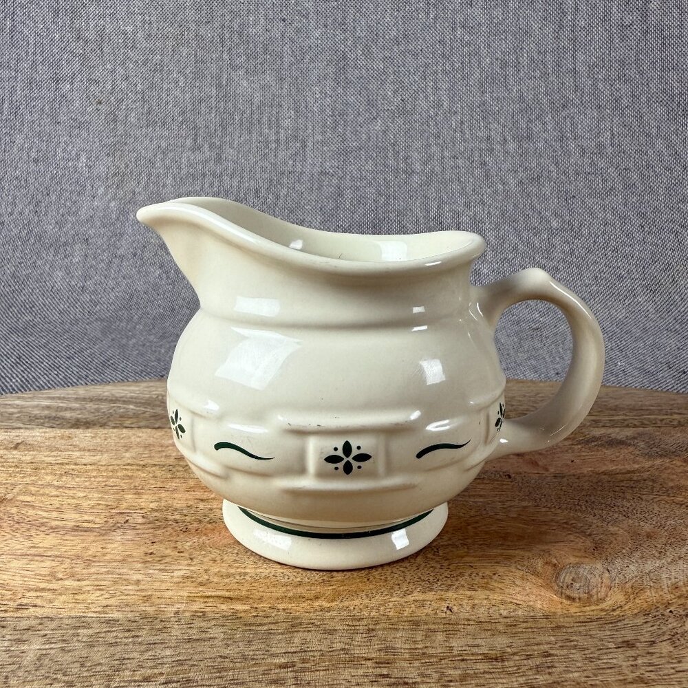 Longaberger Pottery Woven Traditions small 4" pitcher